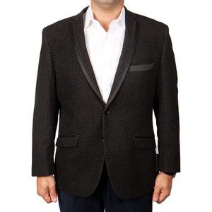 Mens Jacket Black Birdseye w/ Notch Lapel by Tazzio